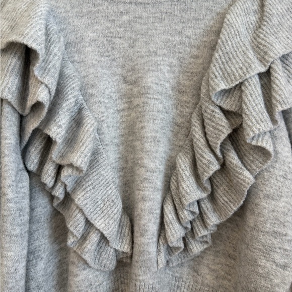 H&M Light Gray Ruffled Sweater - Picture 2 of 5